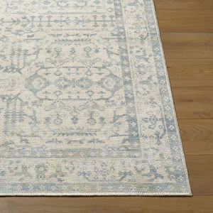Livabliss Athiyo Jute Blend Traditional Rug Machine Woven Low Pile for Entryways and Bedrooms Sky Blue, White 7'10" x 10' NBAT2304-71010