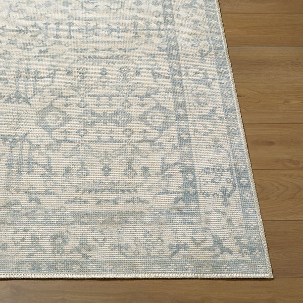 Livabliss Athiyo Jute Blend Traditional Rug Machine Woven Low Pile for Entryways and Bedrooms Sky Blue, White 7'10" x 10' NBAT2304-71010