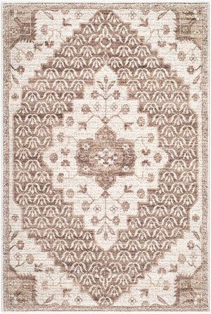 Livabliss Athiyo Machine Woven Cotton Blend Traditional Accent Rug for Entryway or Bedside Dark Brown, Oat 1'10" x 2'11" NBAT2305-2211