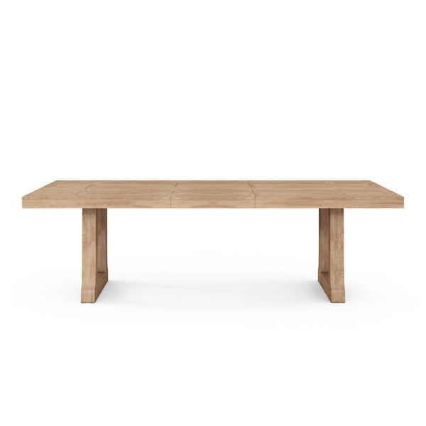 A.R.T. Furniture Post Trestle Dining Table - Extendable 78" To 100" With Leaf, Comfortably Seats 8, Cracked Almond Finish Light Brown Ash & Pine Solid,Plank,Effect Flakey Oak And Birch Veneer 288238-2355