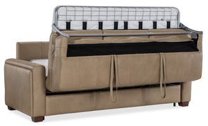 Hooker Furniture Griffin Top-grain Leather Queen Sleeper Sofa with Track Arms for Living Rooms SS179-QS03-086