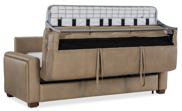 Hooker Furniture Griffin Top-grain Leather Queen Sleeper Sofa with Track Arms for Living Rooms SS179-QS03-086