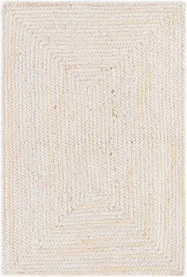 Livabliss Natural Jute Flatweave Area Rug Handwoven Braided Farmhouse Living Room Floor Cream 10' x 10' NBD2301-10RD