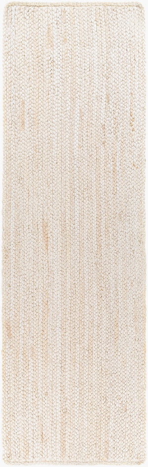 Livabliss Natural Jute Flatweave Area Rug Handwoven Braided Farmhouse Living Room Floor Cream 2'6" x 8' NBD2301-268