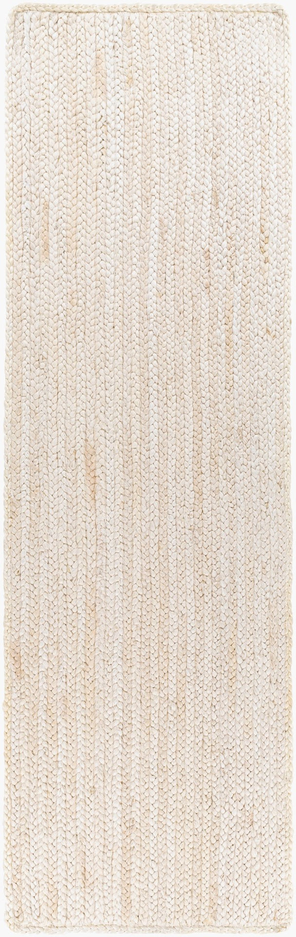 Livabliss Natural Jute Flatweave Area Rug Handwoven Braided Farmhouse Living Room Floor Cream 2'6" x 8' NBD2301-268
