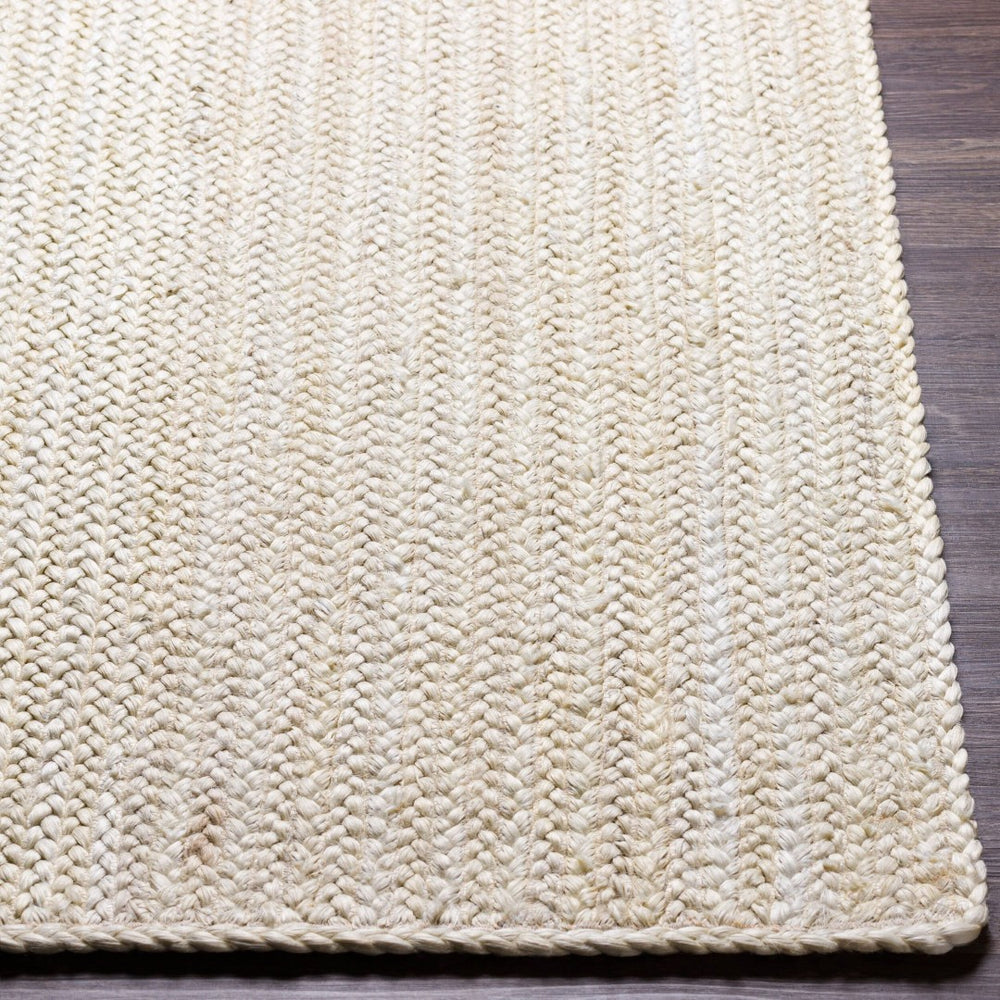 Livabliss Natural Jute Flatweave Area Rug Handwoven Braided Farmhouse Living Room Floor Cream 10' x 10' NBD2301-10RD