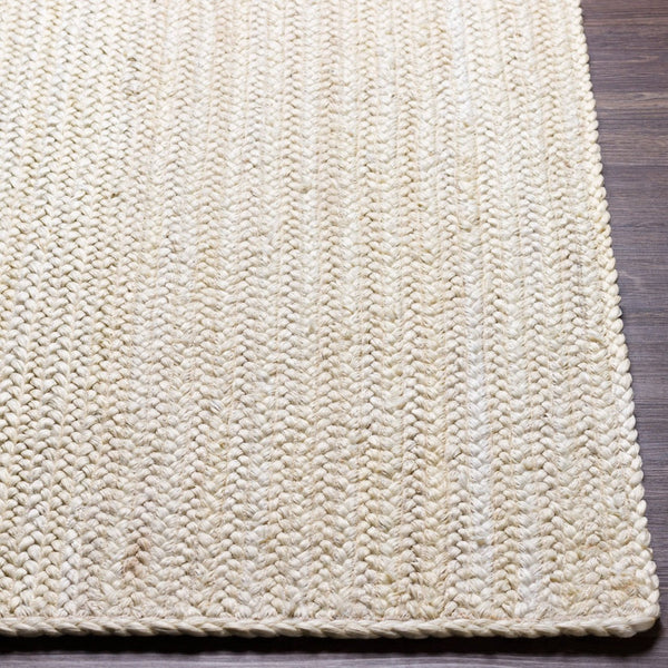Livabliss Natural Jute Flatweave Area Rug Handwoven Braided Farmhouse Living Room Floor Cream 10' x 10' NBD2301-10RD