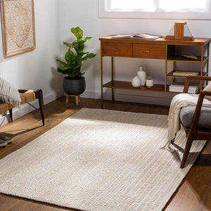 Livabliss Natural Jute Flatweave Area Rug Handwoven Braided Farmhouse Living Room Floor Cream 10' x 10' NBD2301-10RD