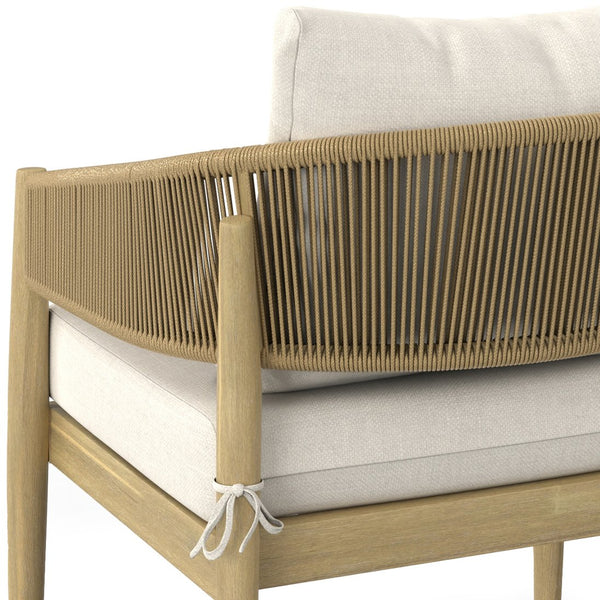 English Elm Bayshore Handcrafted Outdoor Conversation Chairs (Set of 2) – Acacia Wood, Weather‑Resistant Cushions, Natural Finish B136P159359