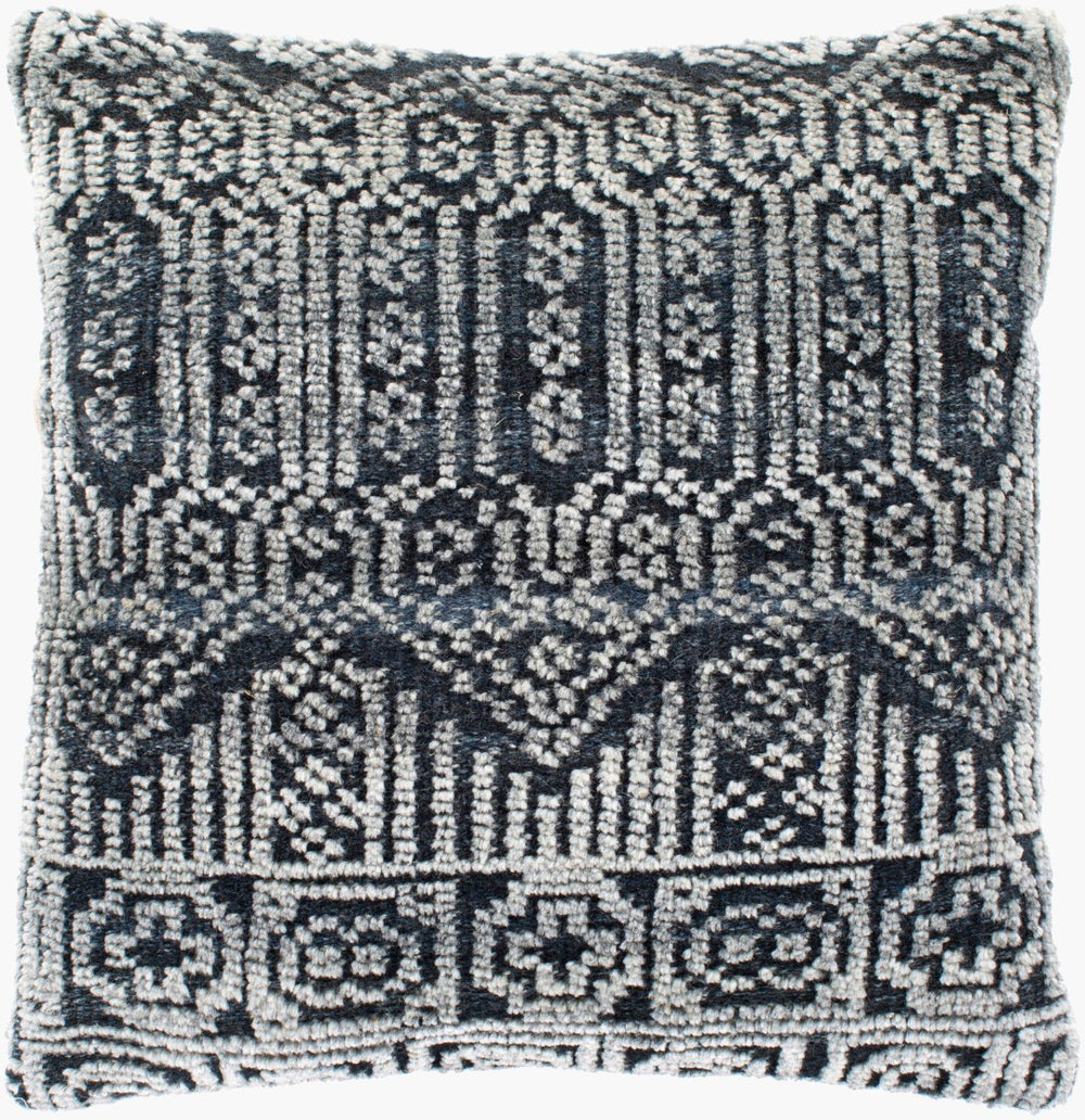 Surya Nobility Hand-knotted Accent Pillow Cotton Wool Rayon Blend Global Artisan Decor NBI003-2222