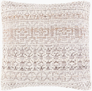 Surya Nobility 22” Luxury Accent Pillow - Elegant Traditional Style For Sofa Or Bed, Cozy & Durable Comfort Off,White Wool,Polyester,Viscose,Cotton Nbi007-2222p