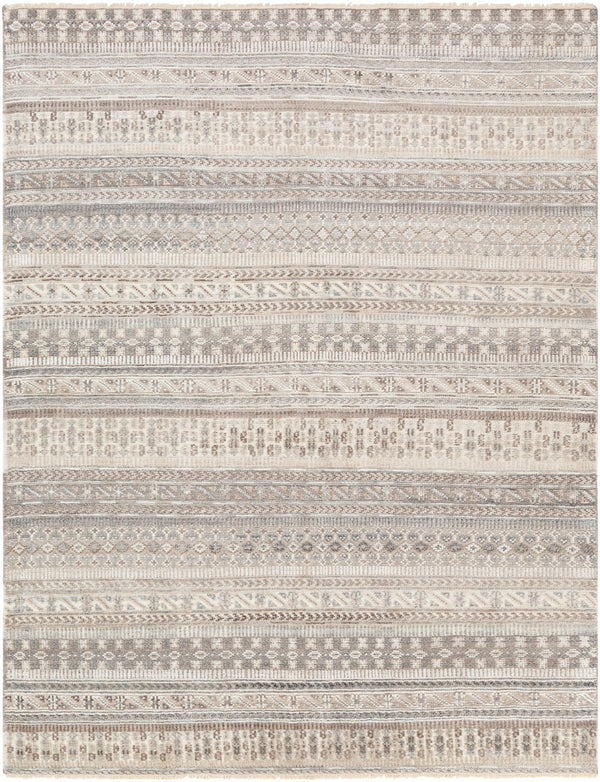 Nobility NBI-2305 6' x 9' Handmade Rug NBI2305-69  Medium Brown, Oatmeal, Light Gray, Dark Brown, Navy, Off-White Surya