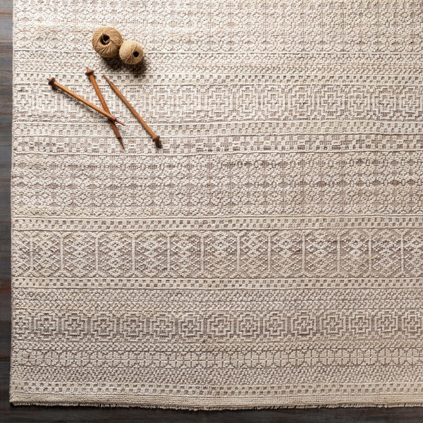 Surya Nobility Hand-knotted Wool Blend Accent Rug Bohemian Fringe for Entryway Decor NBI2307-23