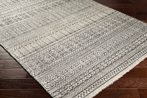 Surya Nobility Hand Knotted Wool Blend Bohemian Area Rug with Fringe for Entryway or Bath NBI2308-23