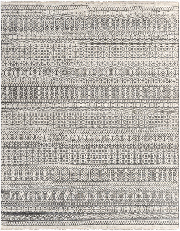 Nobility NBI-2308 8' x 10' Handmade Rug NBI2308-810  Dusty Sage, Oatmeal, Light Gray, Charcoal, Black, Medium Gray Surya