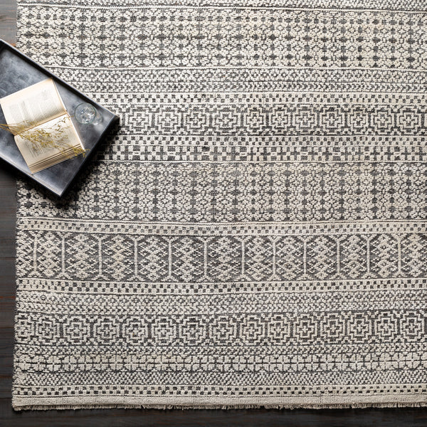 Nobility NBI-2308 8' x 10' Handmade Rug NBI2308-810  Dusty Sage, Oatmeal, Light Gray, Charcoal, Black, Medium Gray Surya