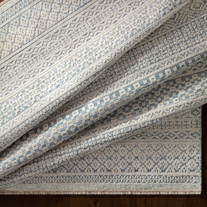 Nobility NBI-2309 8' x 10' Handmade Rug NBI2309-810  Ice Blue, Blue, Navy, Ivory, Taupe Surya