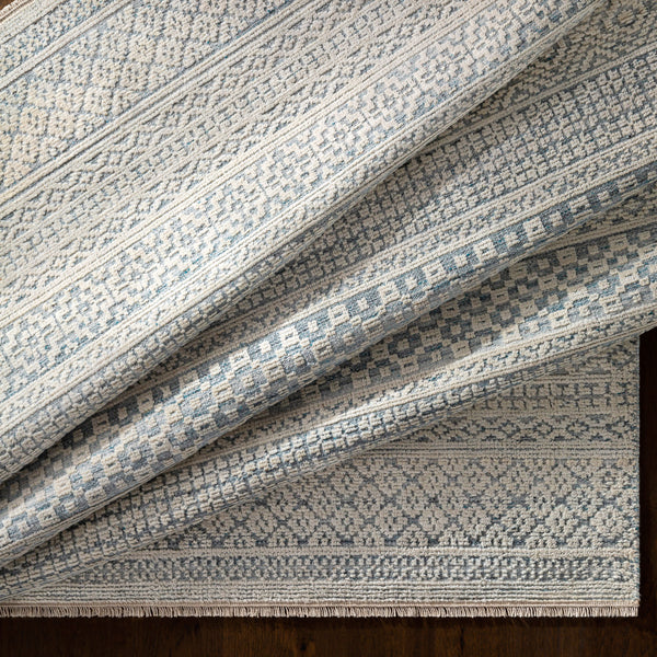 Nobility NBI-2309 8' x 10' Handmade Rug NBI2309-810  Ice Blue, Blue, Navy, Ivory, Taupe Surya