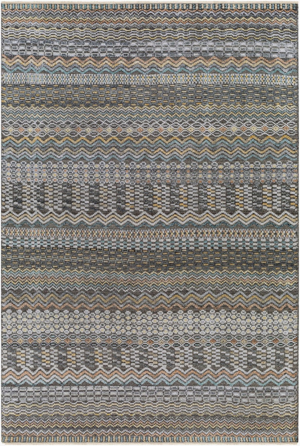 Surya Nobility Hand Knotted Wool Viscose Bohemian Area Rug with Fringe for Entryway NBI2312-23