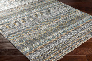Nobility NBI-2312 8' x 10' Handmade Rug NBI2312-810  Charcoal, Light Gray, Wheat, Peach, Ice Blue Surya