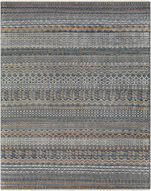 Nobility NBI-2312 8' x 10' Handmade Rug NBI2312-810  Charcoal, Light Gray, Wheat, Peach, Ice Blue Surya