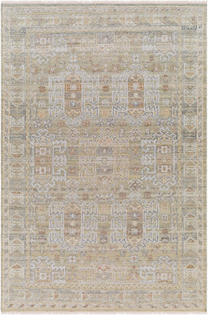 Surya Nobility Hand-knotted Wool Viscose Accent Rug with Fringe for Entryway or Bedroom NBI2313-23
