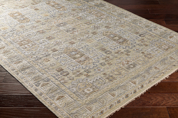 Nobility NBI-2313 8' x 10' Handmade Rug NBI2313-810  Tan, Medium Gray, Charcoal, Wheat, Light Gray Surya
