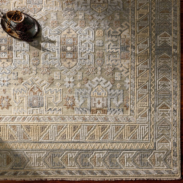 Surya Nobility Hand-knotted Wool Viscose Accent Rug with Fringe for Entryway or Bedroom NBI2313-23