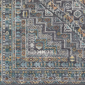 Nobility NBI-2315 8' x 10' Handmade Rug NBI2315-810  Charcoal, Light Gray, Wheat, Peach, Ice Blue Surya