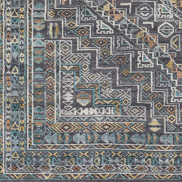Nobility NBI-2315 8' x 10' Handmade Rug NBI2315-810  Charcoal, Light Gray, Wheat, Peach, Ice Blue Surya