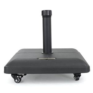 English Elm Christopher Knight Home® - WHEELIE Concrete Umbrella Base Square with Stainless Steel Handle, Fits Up to 11ft Umbrellas, Durable Black 60453.00