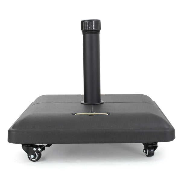 English Elm Christopher Knight Home® - WHEELIE Concrete Umbrella Base Square with Stainless Steel Handle, Fits Up to 11ft Umbrellas, Durable Black 60453.00