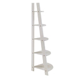 Homelegance By Top-Line Leticia Corner Ladder Bookcase White Rubberwood