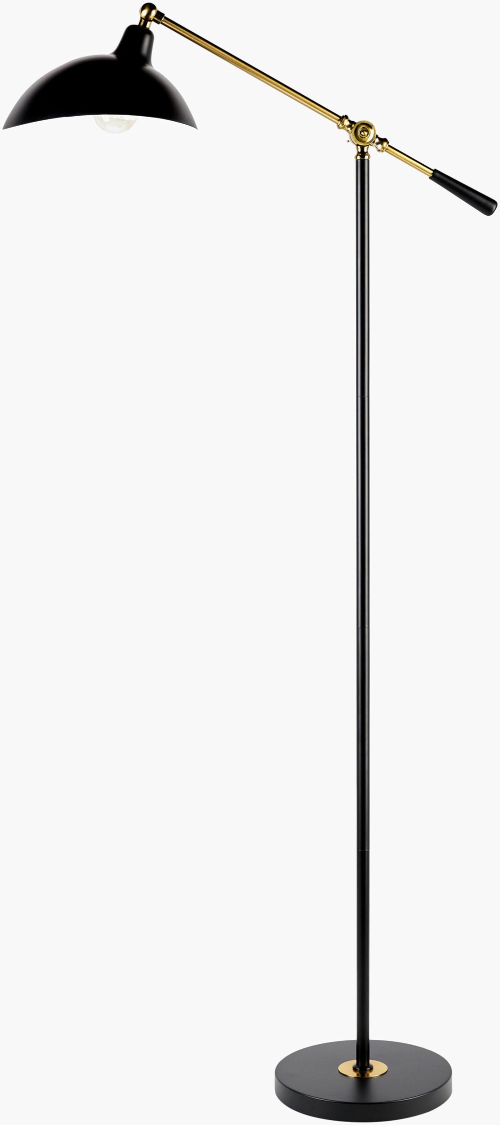 Surya Nebulora 58" Country Cottage Accent Floor Lamp – Stylish Metal Design For Warm Ambiance & Charm Body, Black,Base, Black,Cord, Translucent Iron,Iron,Metal Nbl-001