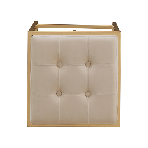 Homelegance By Top-Line Piper Gold Finish Metal Velvet Button Tufted 24" Counter Height Stools (Set of 2) Beige Engineered Wood