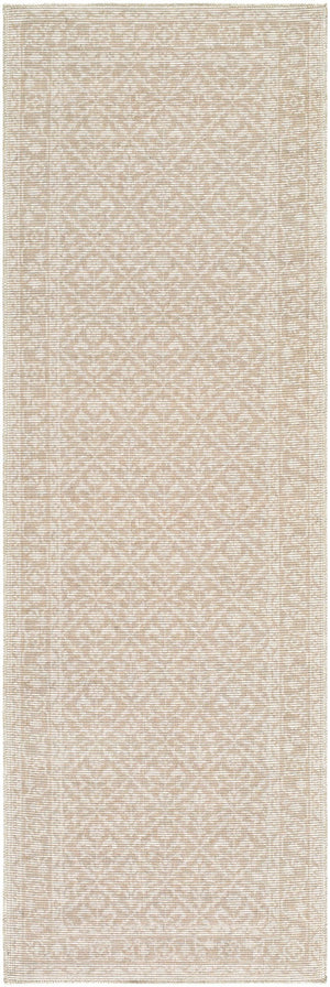 Livabliss Maan Turkish Woven Jute Polyester Accent Rug Traditional Motif for Entryways Oatmeal, White 2'7" x 7'10" NBMA2300-27710