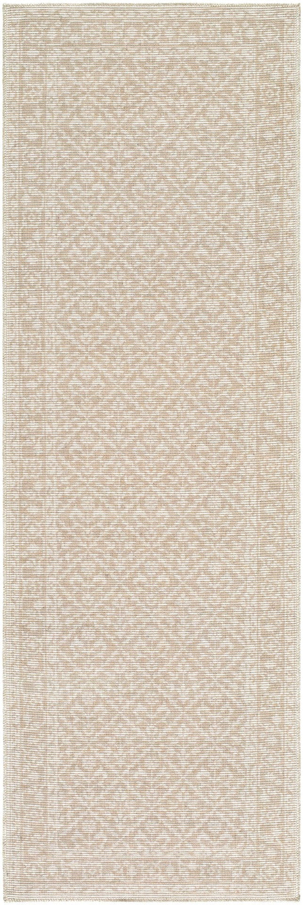 Livabliss Maan Turkish Woven Jute Polyester Accent Rug Traditional Motif for Entryways Oatmeal, White 2'7" x 7'10" NBMA2300-27710