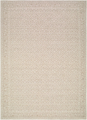 Livabliss Maan Turkish Woven Jute Polyester Accent Rug Traditional Motif for Entryways Oatmeal, White 6'7" x 9' NBMA2300-679