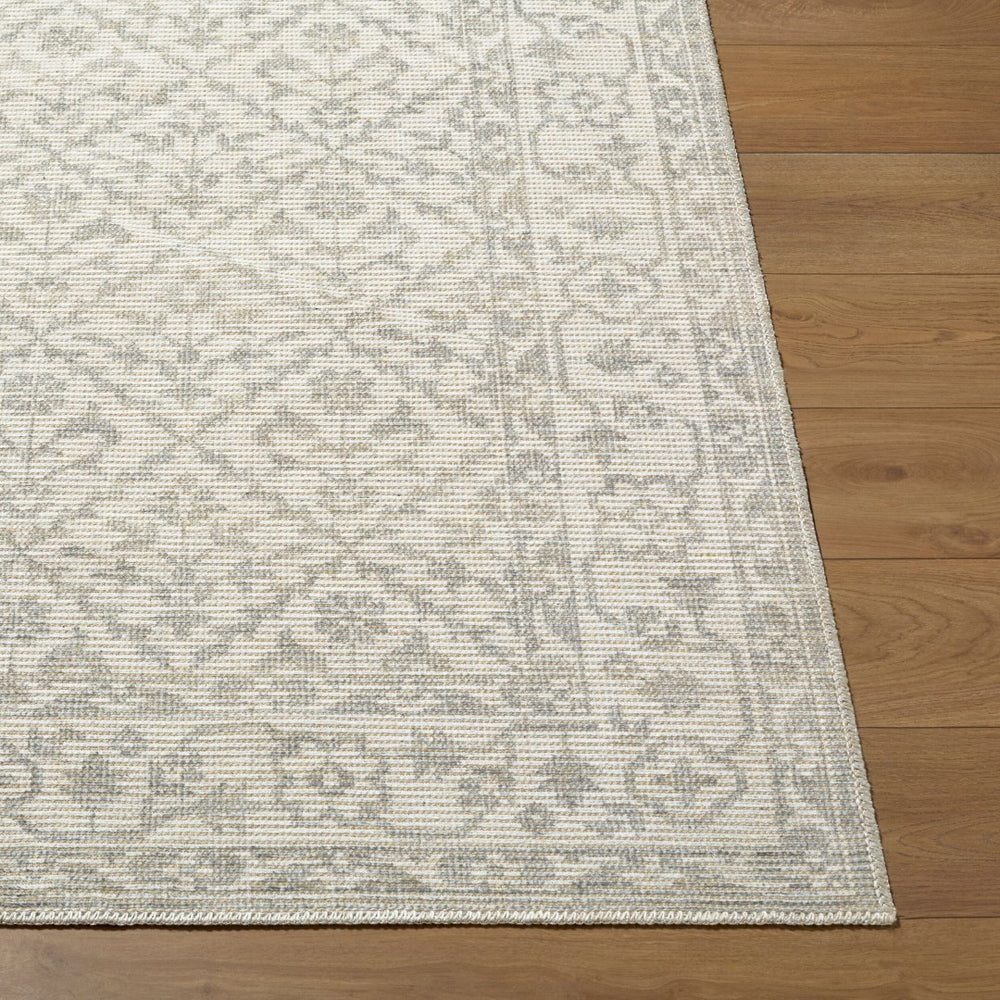 Livabliss Maan Turkish Woven Jute Blend Low Pile Rug for Entryways and High Traffic Areas Gray, White 5'3" x 7' NBMA2301-537