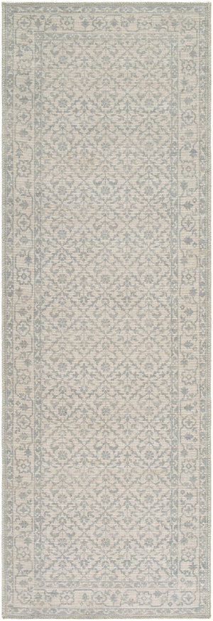 Livabliss Maan Traditional Jute Polyester Woven Accent Rug for Entryways and Bedroom Floors Sky Blue, White 2'7" x 7'10" NBMA2302-27710