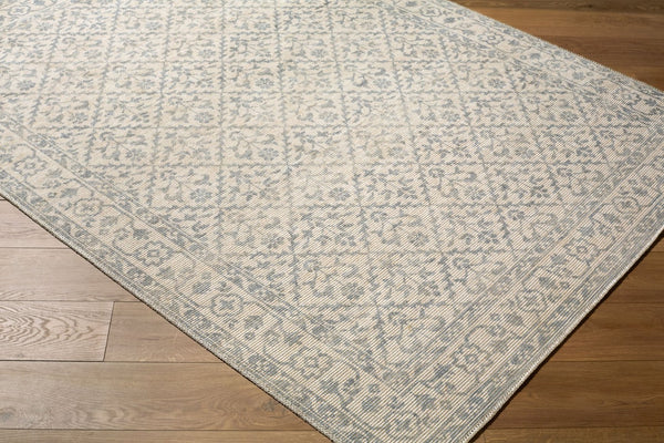 Livabliss Maan Traditional Jute Polyester Woven Accent Rug for Entryways and Bedroom Floors Sky Blue, White 2' x 2'11" NBMA2302-2211