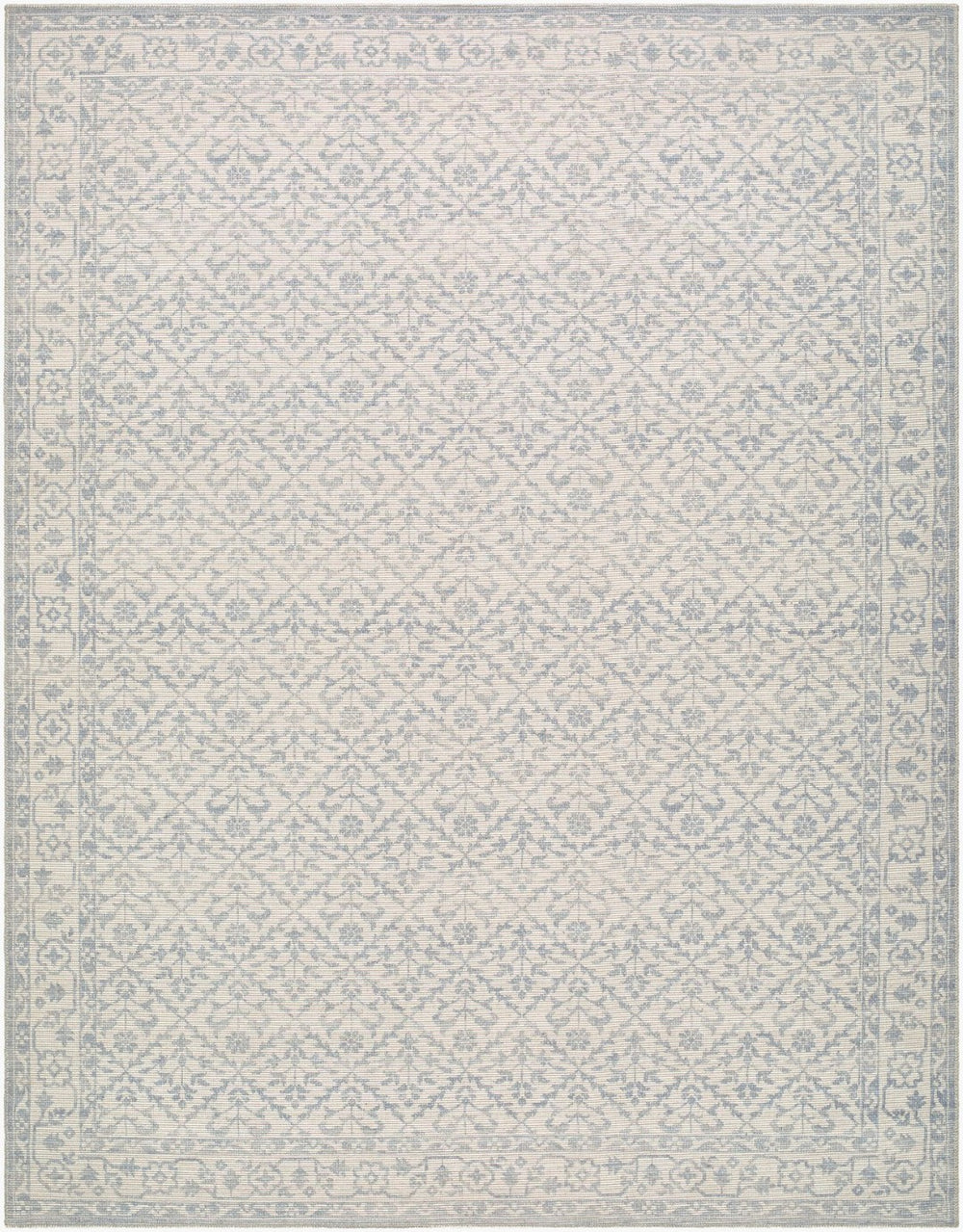 Livabliss Maan Traditional Jute Polyester Woven Accent Rug for Entryways and Bedroom Floors Sky Blue, White 2' x 2'11" NBMA2302-2211