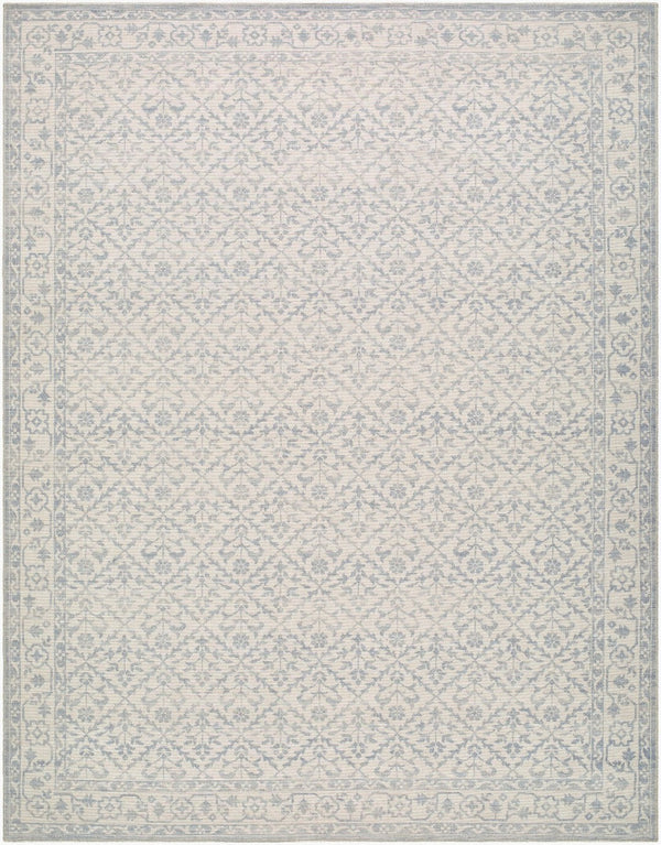 Livabliss Maan Traditional Jute Polyester Woven Accent Rug for Entryways and Bedroom Floors Sky Blue, White 2' x 2'11" NBMA2302-2211
