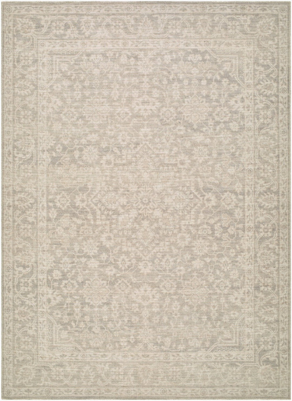Livabliss Maan Jute Polyester Blend Traditional Rug Machine Woven Low Pile Entryway Accent Gray, White 5'3" x 7' NBMA2305-537