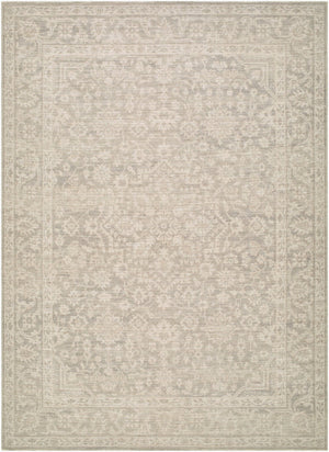 Livabliss Maan Jute Polyester Blend Traditional Rug Machine Woven Low Pile Entryway Accent Gray, White 5'3" x 7' NBMA2305-537