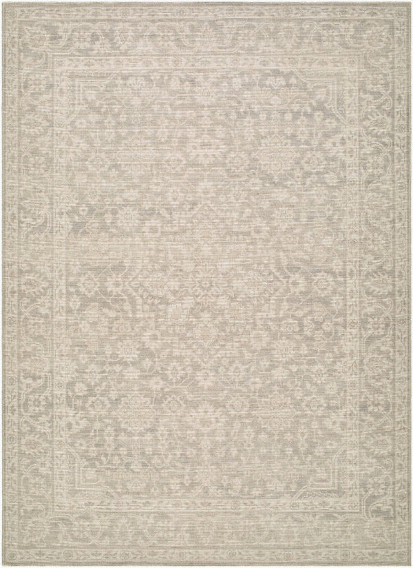 Livabliss Maan Jute Polyester Blend Traditional Rug Machine Woven Low Pile Entryway Accent Gray, White 5'3" x 7' NBMA2305-537
