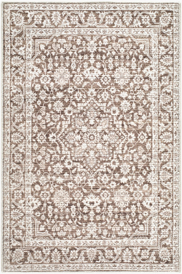Livabliss Maan Machine Woven Polyester Jute Blend Accent Rug for Entryways and High Traffic Spaces Dark Brown, Oat 1'10" x 2'11" NBMA2306-2211