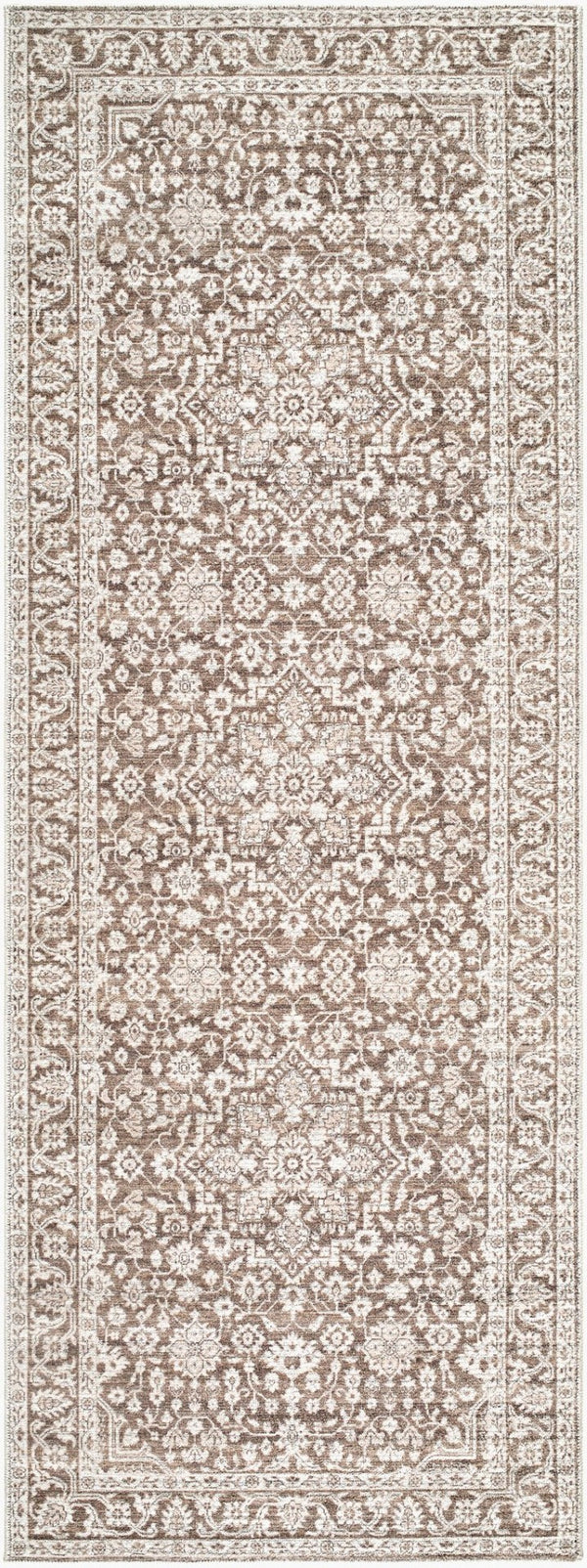 Livabliss Maan Machine Woven Polyester Jute Blend Accent Rug for Entryways and High Traffic Spaces Dark Brown, Oat 2'6" x 7'3" NBMA2306-2673
