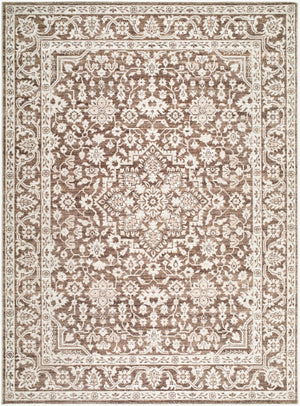 Livabliss Maan Machine Woven Polyester Jute Blend Accent Rug for Entryways and High Traffic Spaces Dark Brown, Oat 5'2" x 7' NBMA2306-527