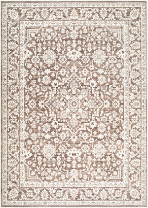 Livabliss Maan Machine Woven Polyester Jute Blend Accent Rug for Entryways and High Traffic Spaces Dark Brown, Oat 6'6" x 9' NBMA2306-669